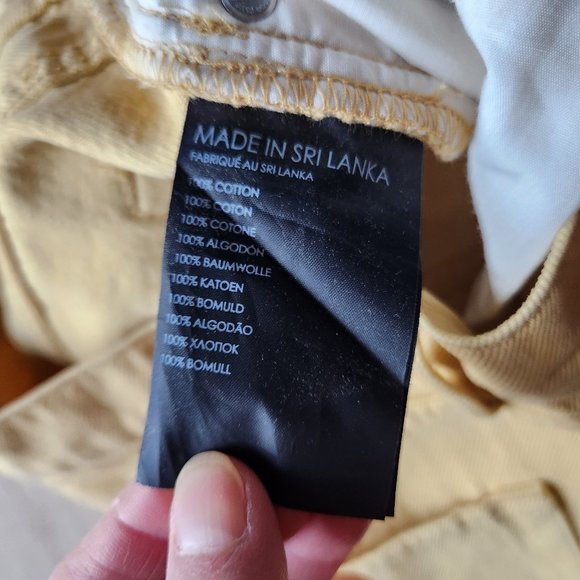 NWoT CLUB MONACO The Relaxed Slim Jeans Zip Yellow Ginger Cotton - Picture 11 of 12